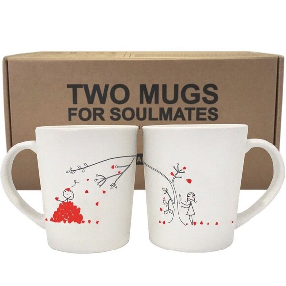 Love You Madly Couple Mug Set Two Mugs for Soulmates - by Human Touch NIB - Picture 1 of 11